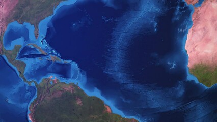 Bahamas Uncovered: 4K Earth Zoom with Bahamian Flag Highlight