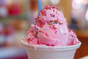 National Ice Cream Day. Treats for Independence Day holiday on July 4. Image for cafe menu, Banner