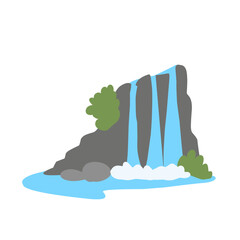 Cartoon waterfall set vector
