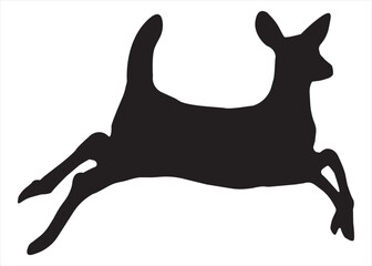 Deer runs silhouette. Vector illustration.