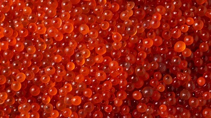 red caviar beads close-up wallpaper texture pattern background