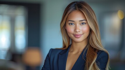 Naklejka premium Woman With Long Hair Posing