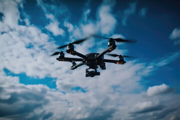 Fototapeta premium A black and white image capturing a flying object in motion