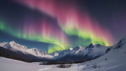 winter mountain landscape with colors