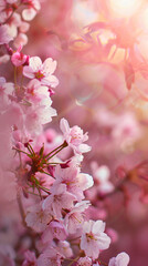 Close up of pink flowers on a tree