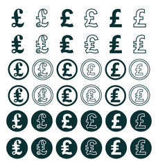 Fototapeta premium pound sterling currency icon set, solid and outline design, simple to use for business needs and to complement presentations. vector eps 10.