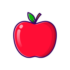 fresh red apple cartoon illustration