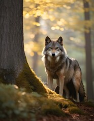 Fototapeta premium Wolf in the forest