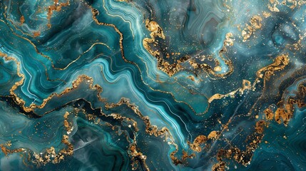 luxury turquoise and gold marble slab. abstract backgrounds.