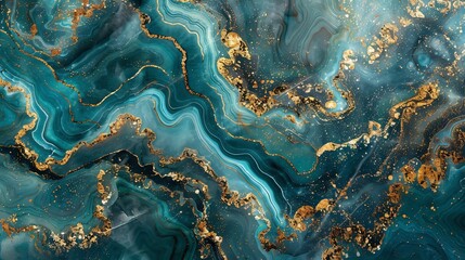 Fototapeta premium luxury turquoise and gold marble slab. abstract backgrounds.