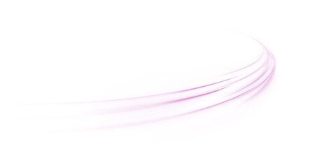 Dynamic purple lines with glow effect. Abstract purple light lines effect on white background PNG effect. Rotating light effect for gaming and advertising design.