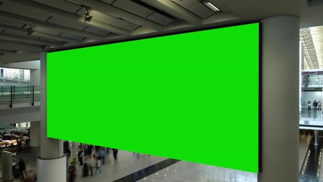 Billboard with a green screen. Green screen for text or copy.