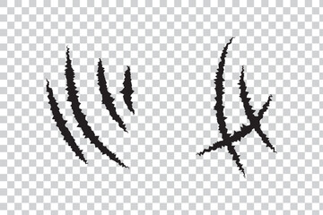 Animals claw scratches icons set, Claw scratch icon set. Animal scratches. Claws silhouette, vector