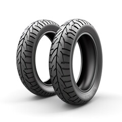  Sports vehicle rubber tire with on a white background.