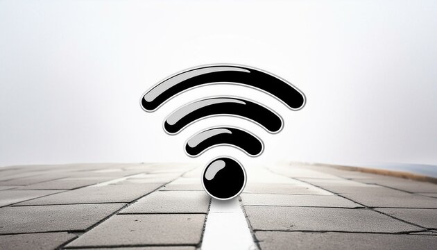 con free wifi signal in white backraund 