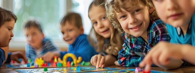 children play monopoly board games