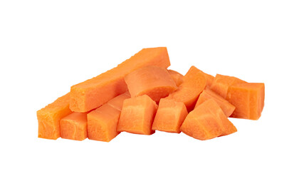 chopped carrot isolated