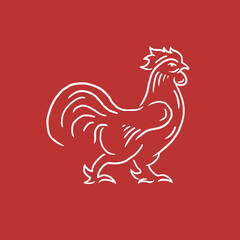 rooster vector hand draw sketch