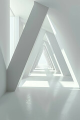 Capture the simplicity and elegance of contemporary design with a white geometric structure. AI generative.