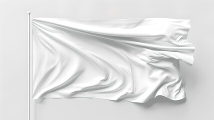 Elegant White Fabric Draped on Wall, Minimalist Design Element for Modern Interiors and Abstract...