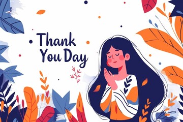 Thank You Day, illustration, Design, drawing, Postcard