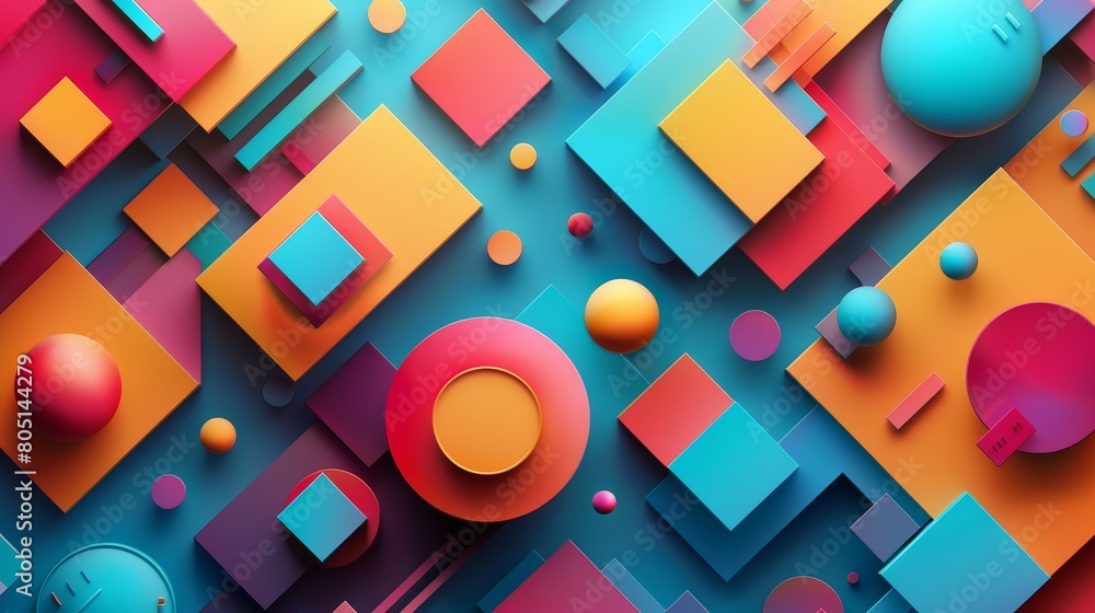 Poster abstract backgrounds geometric shapes: 3d copy space background with geometric abstract shapes
