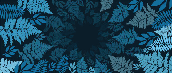 circular leaf background, dark and deep theme, editable vector eps 10 © Nunung