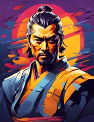 digital painting of a samurai