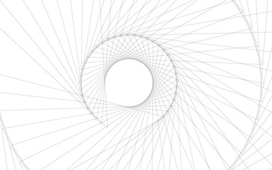 Spiral with lines, dynamic abstract vector background, logo or icon