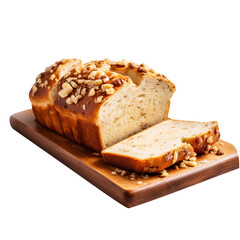 slices of bread on transparent background, clipping path, png, 