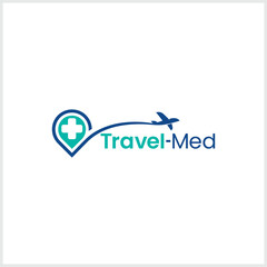 Medical Plane Travel Logo Template Design