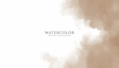 Abstract horizontal watercolor background. Neutral light colored empty space background illustration