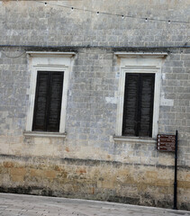 Ancient buildings in the historic center of Patù Italy