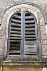 Ancient buildings in the historic center of Pat&ugrave; Italy