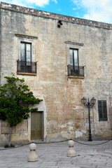 Ancient buildings in the historic center of Patù Italy
