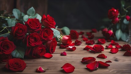 red roses on a table