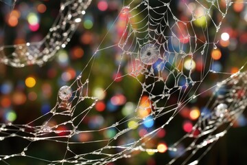 Crystal Spiderweb Countdown: A spiderweb made of enchanted crystals, each strand counting down to a magical occurrence.