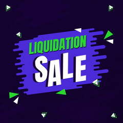 Liquidation sale banner on dark background