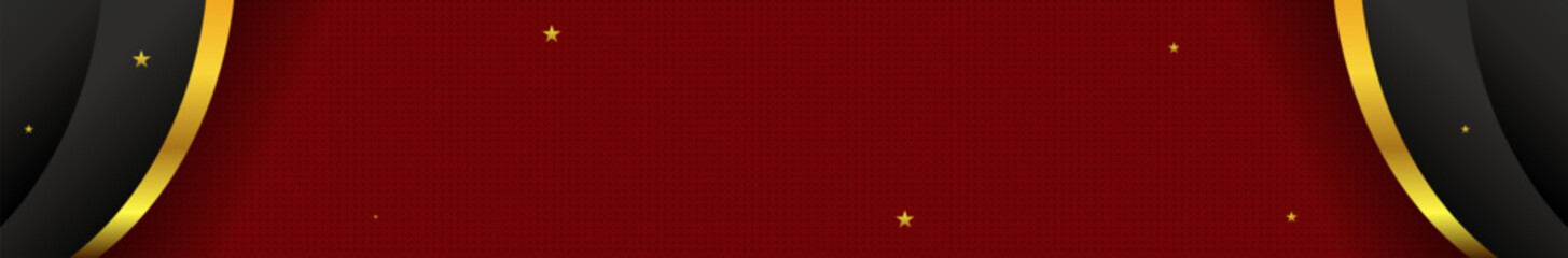 YouTube Channel Red Horizontal Cover Design red, black, and golden color combination. vector illustration luxurious BG 