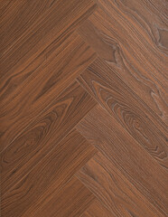 Dark brown laminate with imitation of natural wood grain. The fibers and patterns are visible,...