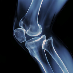 X-ray view of a knee joint.