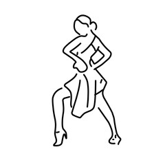 dancing couple line icon