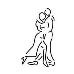 dancing couple line icon