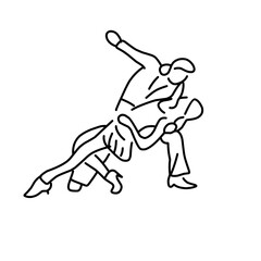 dancing couple line icon