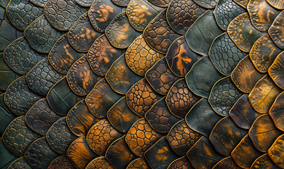 close up pattern of scales or leather patches or dragon scales	
