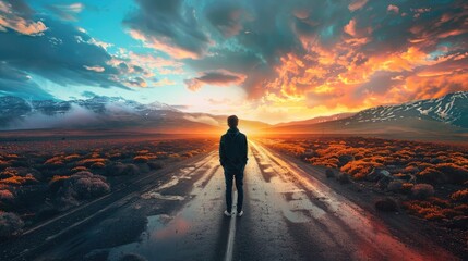 A person on two roads chooses the best chances for environmental protection