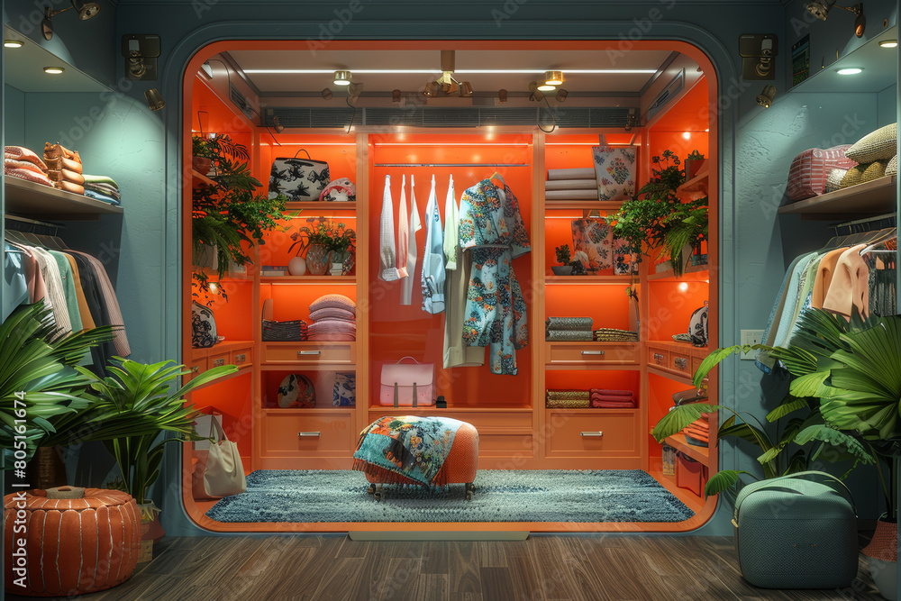 Poster a virtual fitting room utilizing augmented reality technology to allow customers to try on clothing 