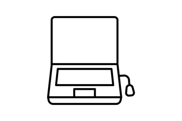 laptop icon. icon related to education and online education. suitable for web site, app, user interfaces, printable etc. line icon style. simple vector design editable