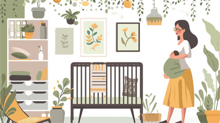 Maternity concept illustration mother and a newborn b