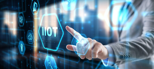 IIOT industrial internet of things concept. Technology and Business